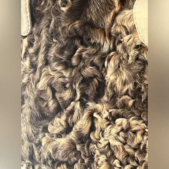 Women’s PAOLO MASI MONGOLIAN CURLY LAMB FUR LEATHER HAND / SHOULDER PURSE  👜 - Picture 2 of 12